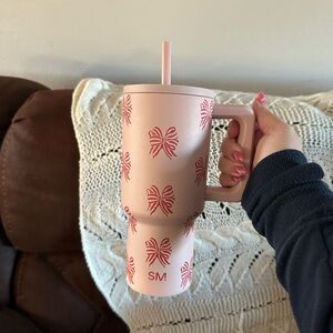 Simple Modern Pink Bow Patterned Tumbler